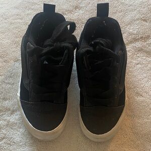 Vans Kids Black and White Low-Top Lace-Up Sneakers